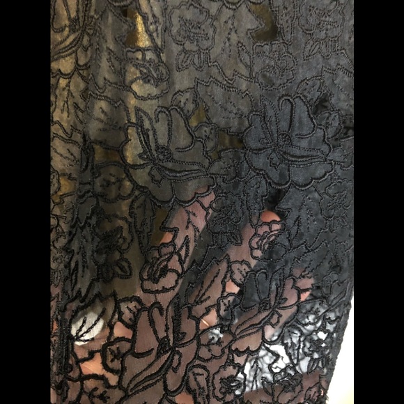 Nicole Miller 100% Silk Lace Dress 6 Prom Formal Party Chic Tulle Lace Ballgown - Picture 8 of 16